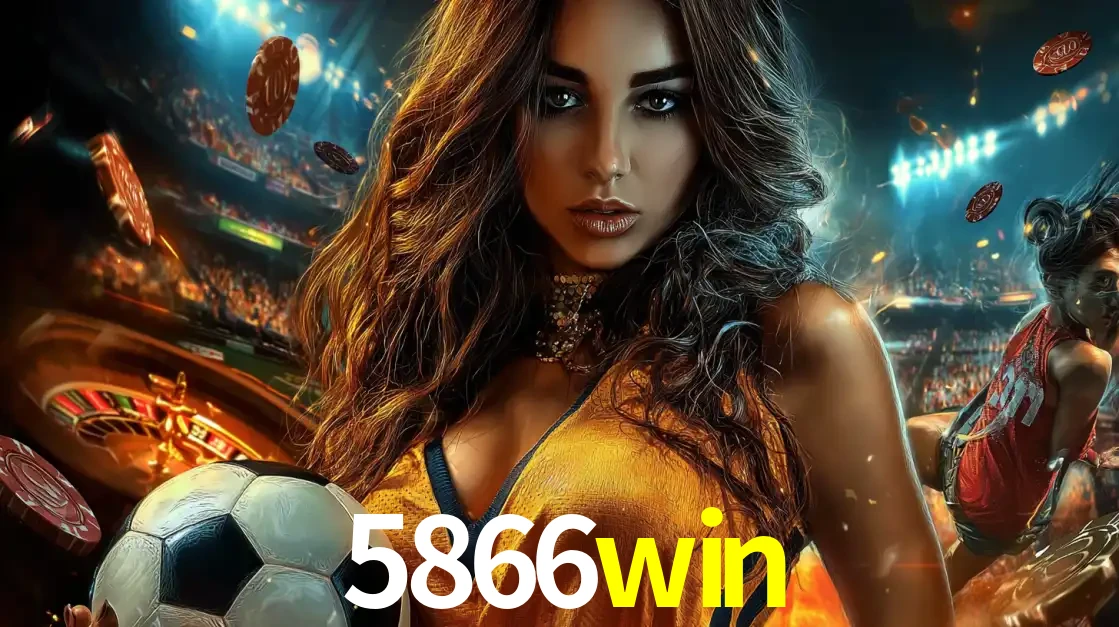 Mulher segurando uma bola de futebol em uma montagem que mistura a paixão esportiva com a emoção da roleta de cassino, tudo disponível na plataforma 5866win.